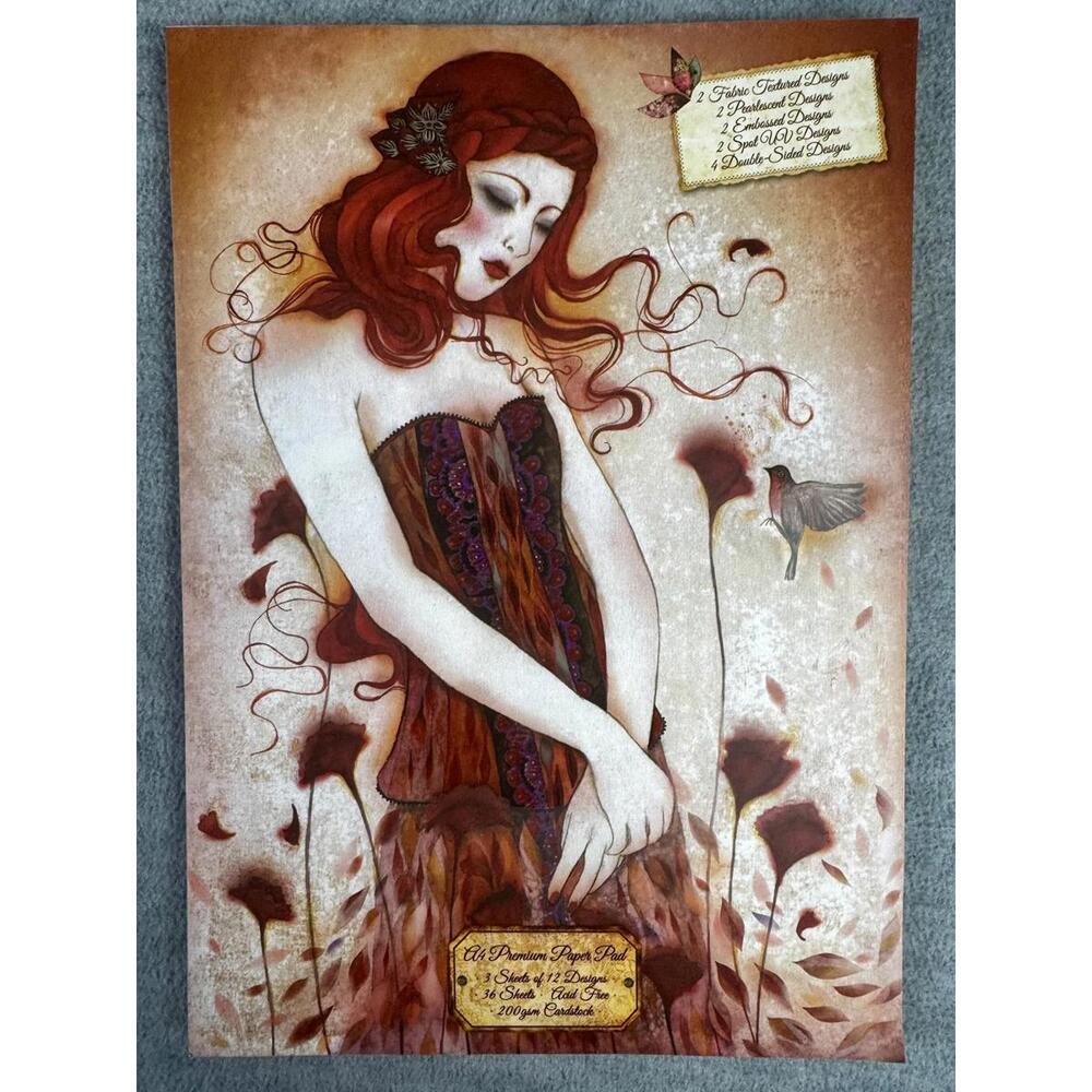 santoro gorjuss premium paper pad A4 scrapbook cardstock gothic art unused